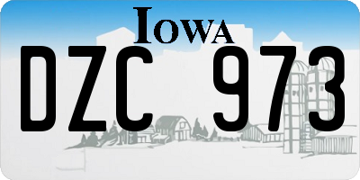 IA license plate DZC973