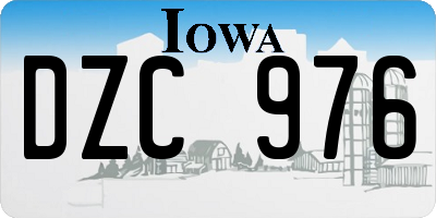 IA license plate DZC976