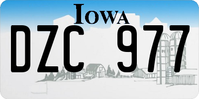 IA license plate DZC977