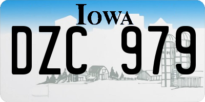 IA license plate DZC979