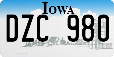 IA license plate DZC980