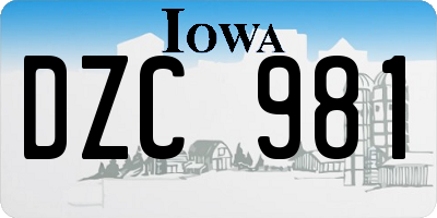 IA license plate DZC981