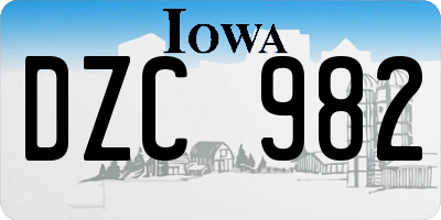 IA license plate DZC982