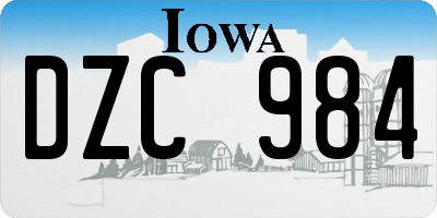 IA license plate DZC984