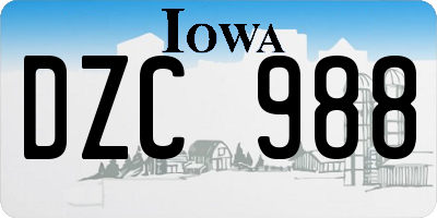 IA license plate DZC988