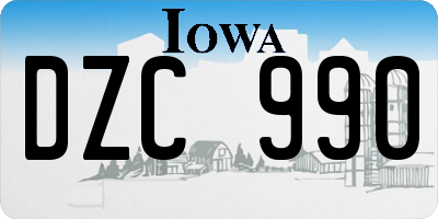 IA license plate DZC990