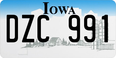 IA license plate DZC991