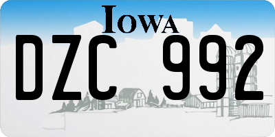 IA license plate DZC992