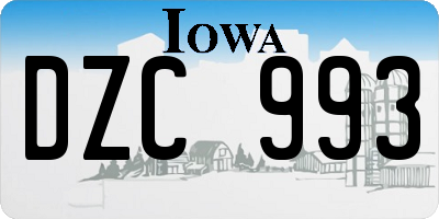 IA license plate DZC993