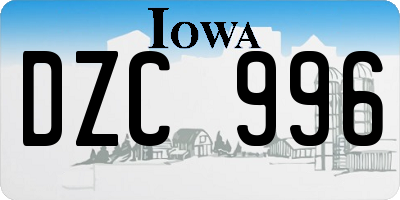 IA license plate DZC996