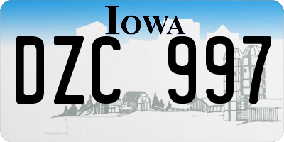 IA license plate DZC997