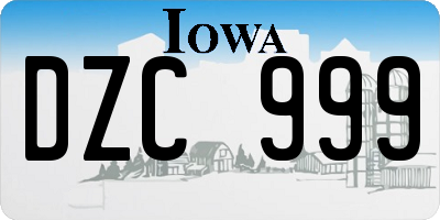 IA license plate DZC999