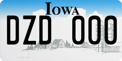 IA license plate DZD000