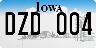 IA license plate DZD004