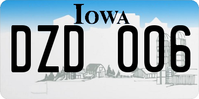 IA license plate DZD006