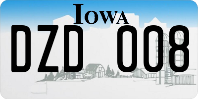 IA license plate DZD008