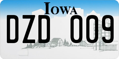 IA license plate DZD009