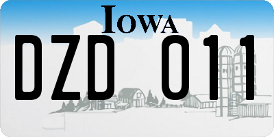 IA license plate DZD011