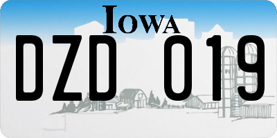 IA license plate DZD019