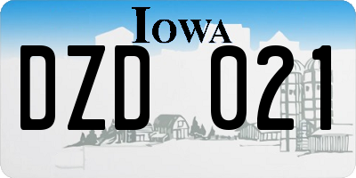 IA license plate DZD021
