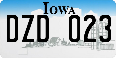 IA license plate DZD023