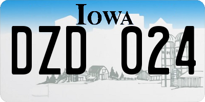 IA license plate DZD024