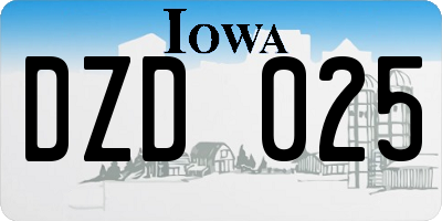 IA license plate DZD025