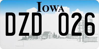 IA license plate DZD026