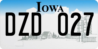 IA license plate DZD027