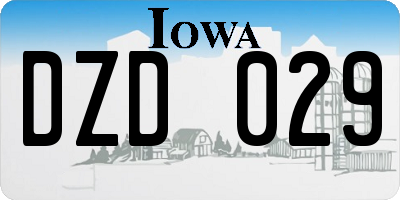 IA license plate DZD029