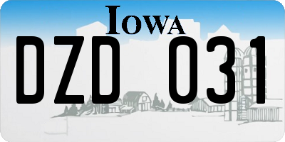 IA license plate DZD031