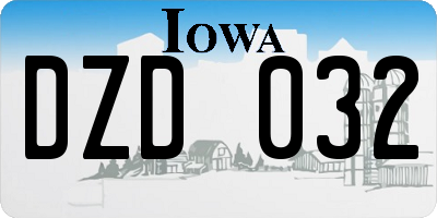 IA license plate DZD032