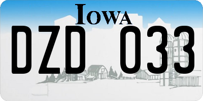 IA license plate DZD033
