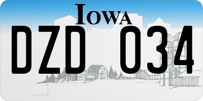 IA license plate DZD034