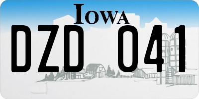 IA license plate DZD041
