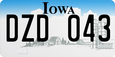 IA license plate DZD043