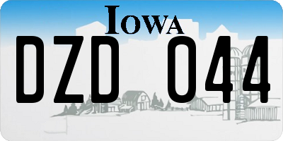 IA license plate DZD044