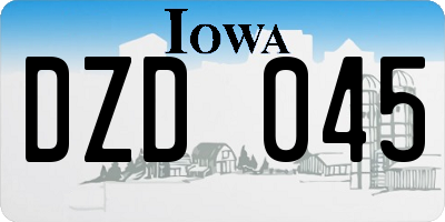 IA license plate DZD045