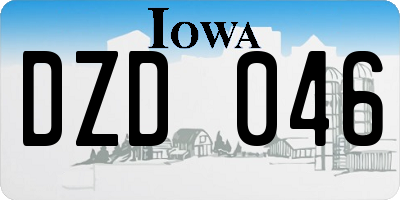 IA license plate DZD046