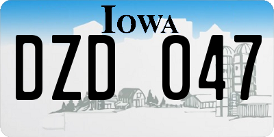IA license plate DZD047