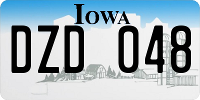 IA license plate DZD048