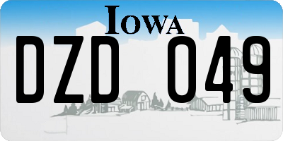 IA license plate DZD049