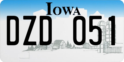 IA license plate DZD051