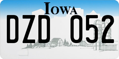 IA license plate DZD052