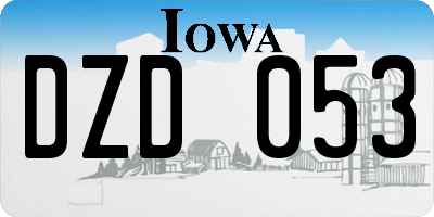 IA license plate DZD053