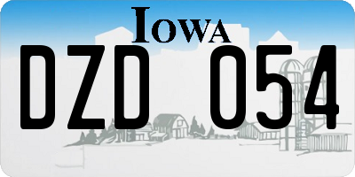 IA license plate DZD054