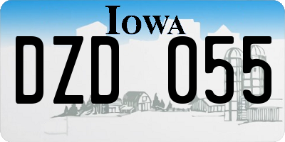 IA license plate DZD055