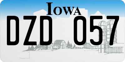 IA license plate DZD057