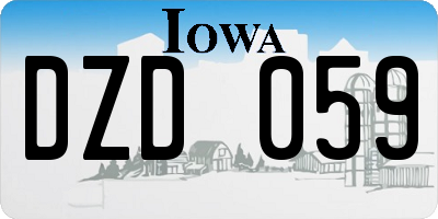 IA license plate DZD059