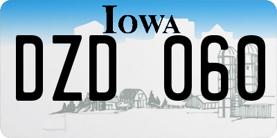 IA license plate DZD060